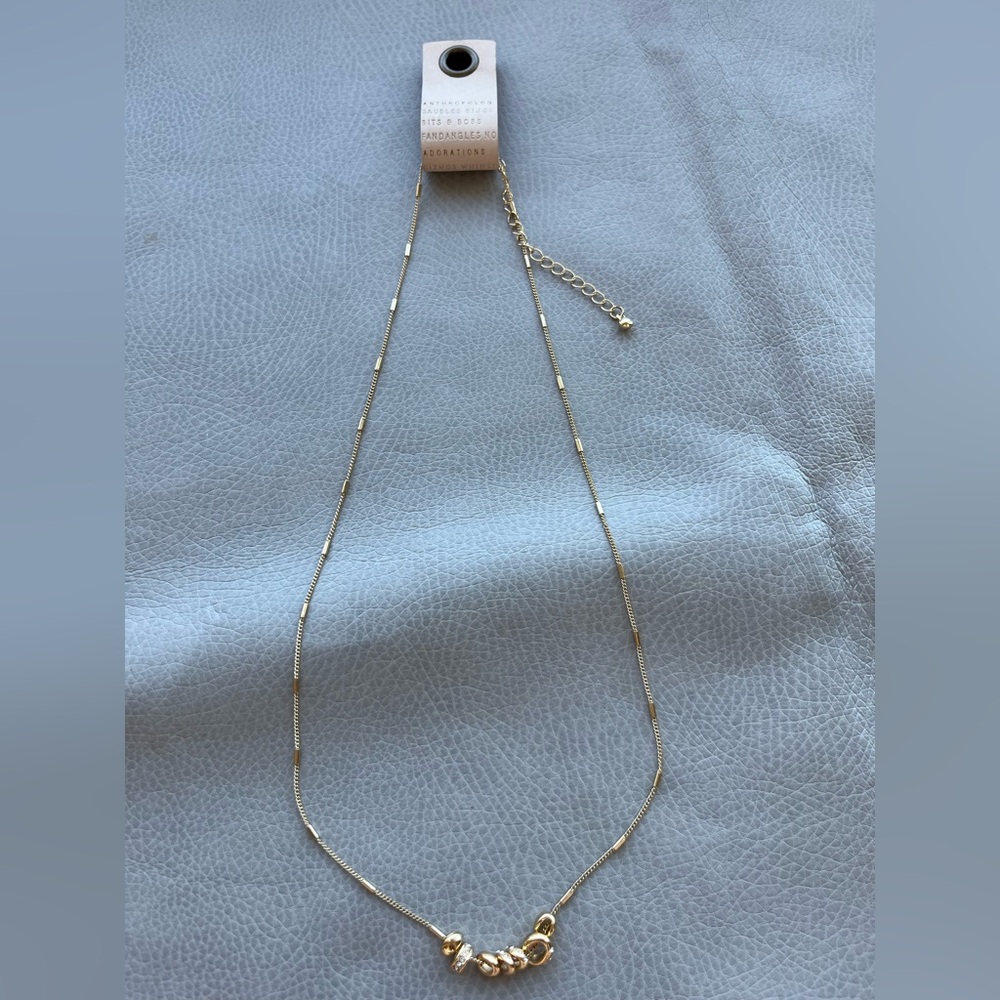 Anthropologie Gold Metal Donut Necklace